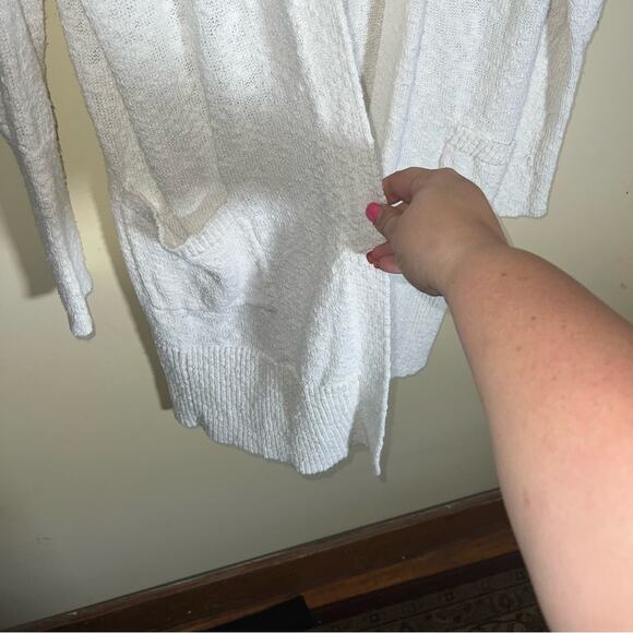 ATHLETA long line cotton blend open front cardigan with pockets L - Picture 3 of 6